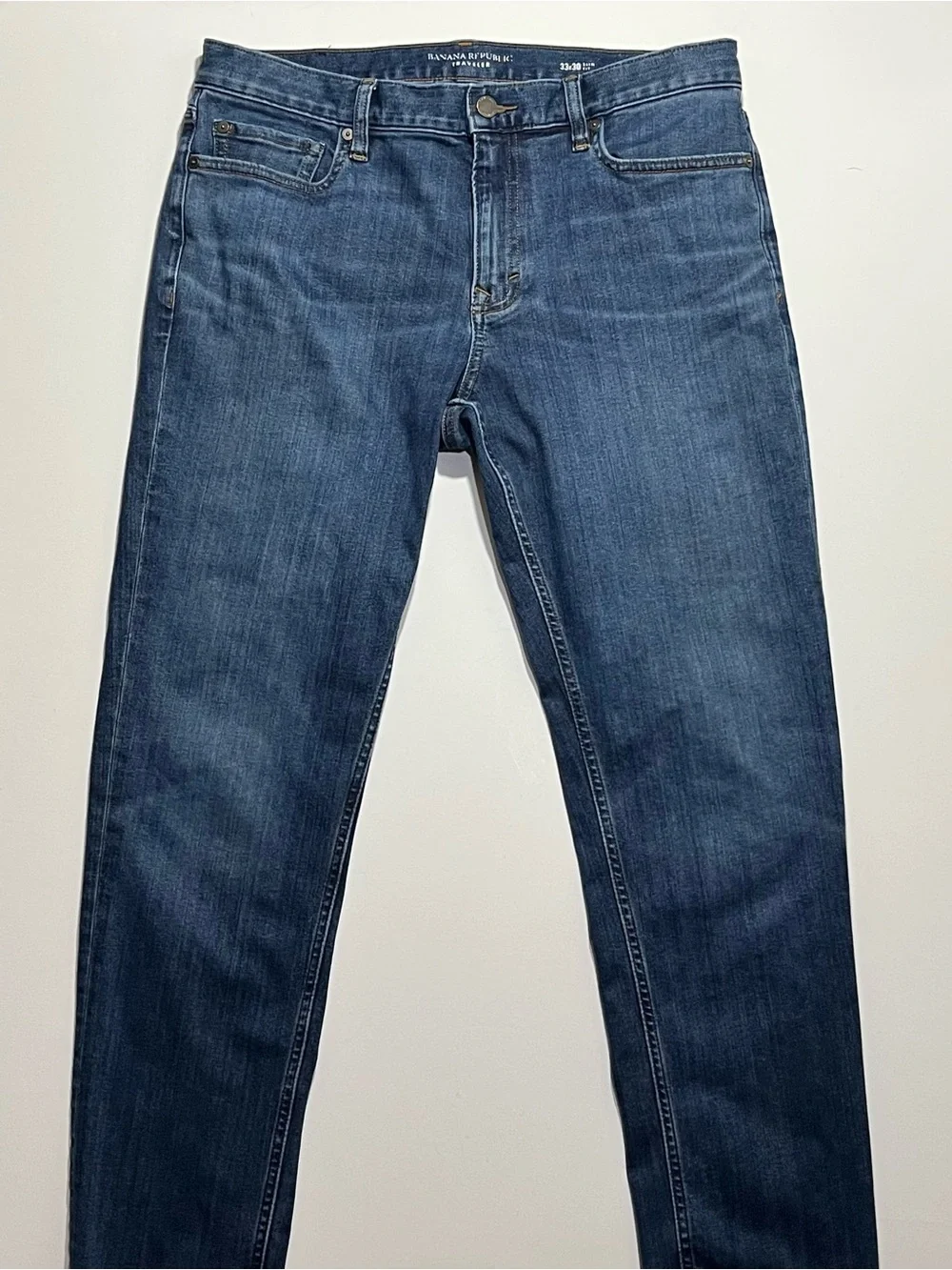 Banana Republic Traveler Slim Fit Blue Jeans, 33x30